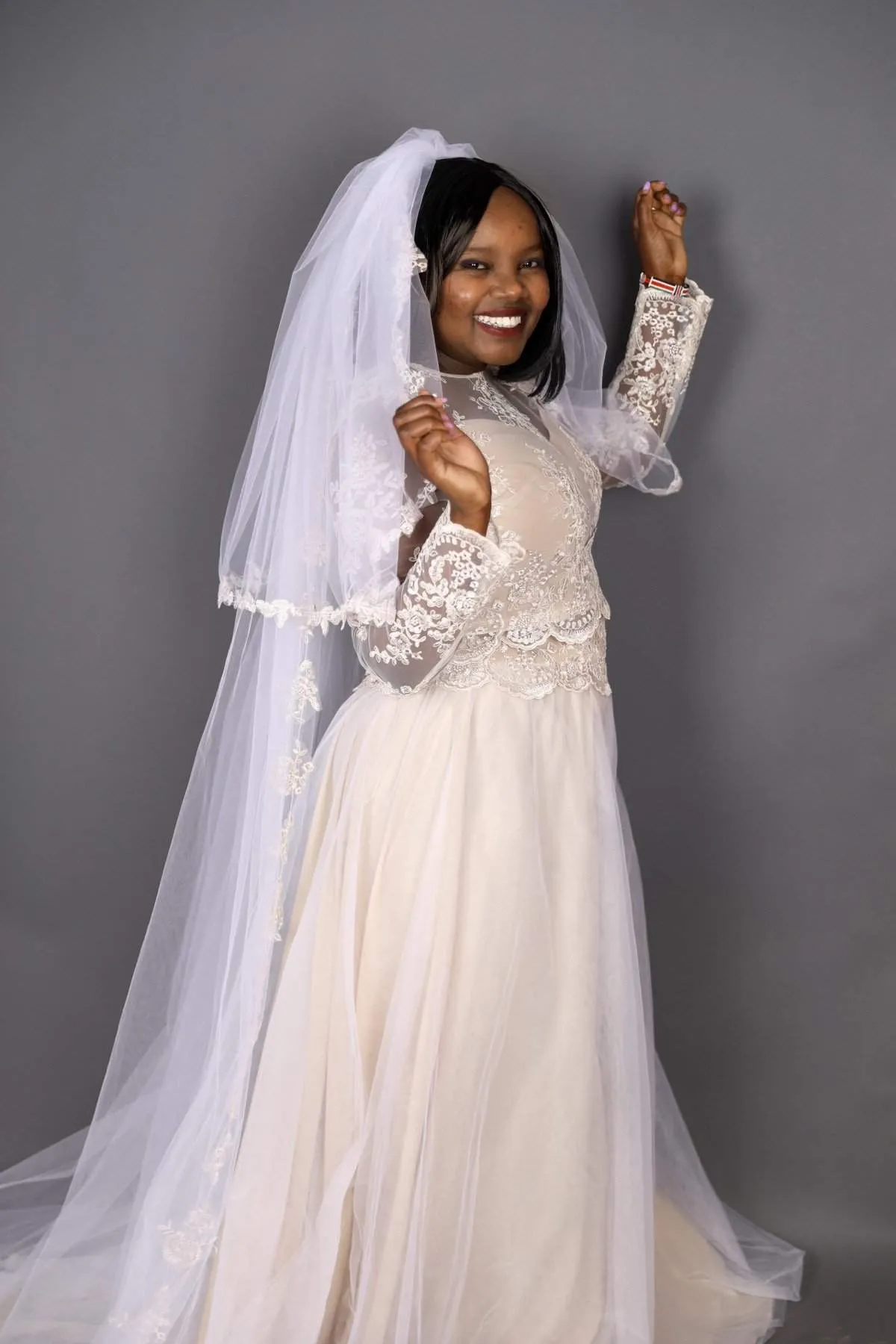 Beach Wedding Dress Top and Skirt Beige