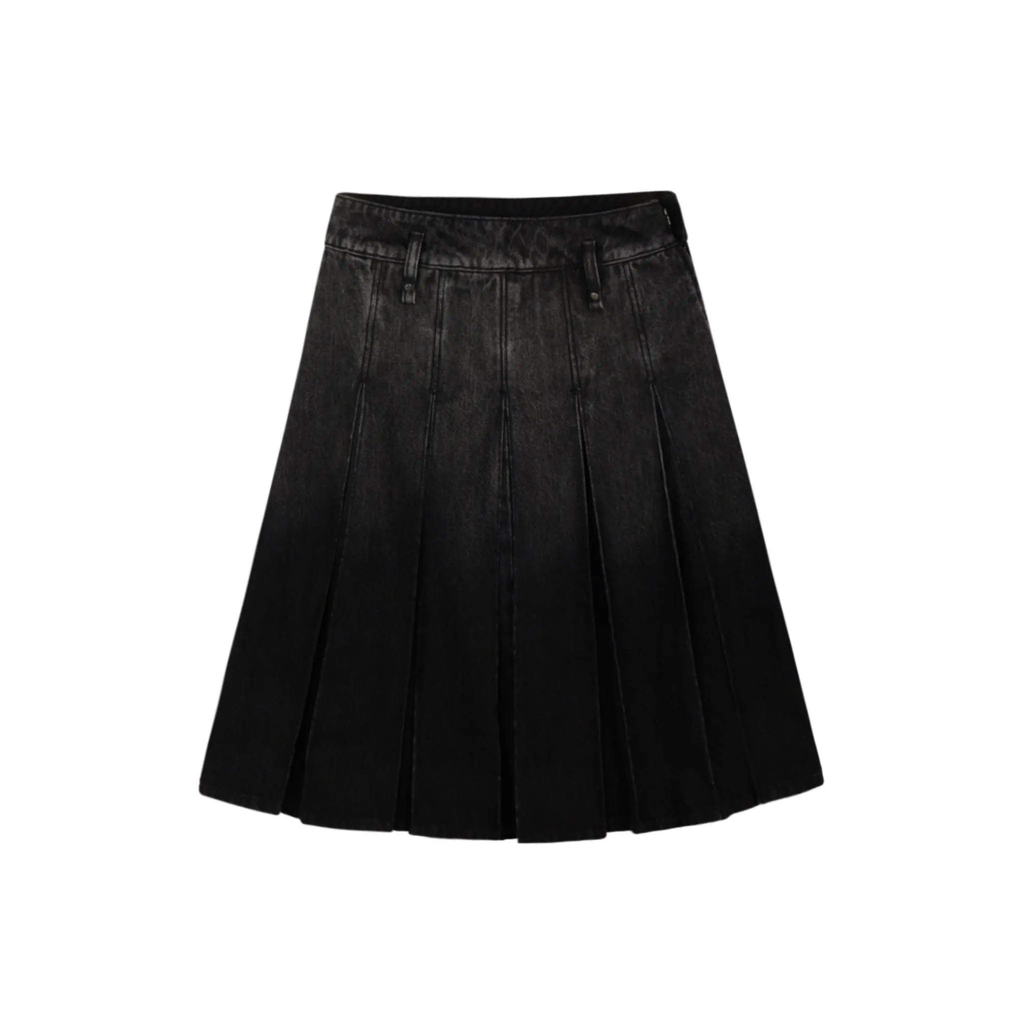 Black Gradient Denim Skirt