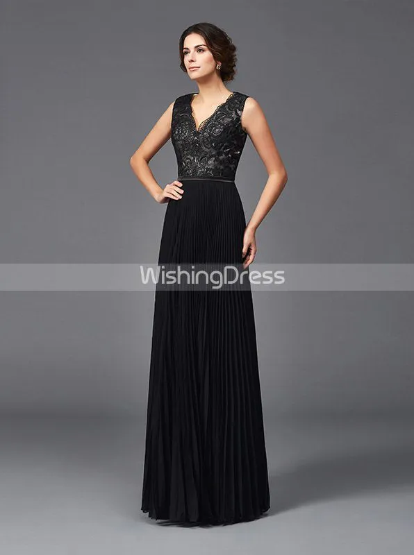 Black Mother of the Bride Dresses,Pleated Mother Dresses,Elegant Mother Dress,MD00060