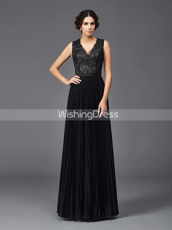 Black Mother of the Bride Dresses,Pleated Mother Dresses,Elegant Mother Dress,MD00060