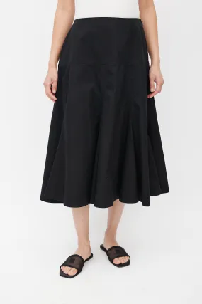 Black Panelled Midi Skirt