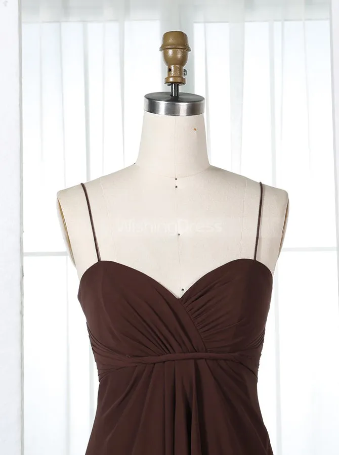 Brown Bridesmaid Dresses,Empire Waist Bridesmaid Dress,Long Bridesmaid Dress,BD00320