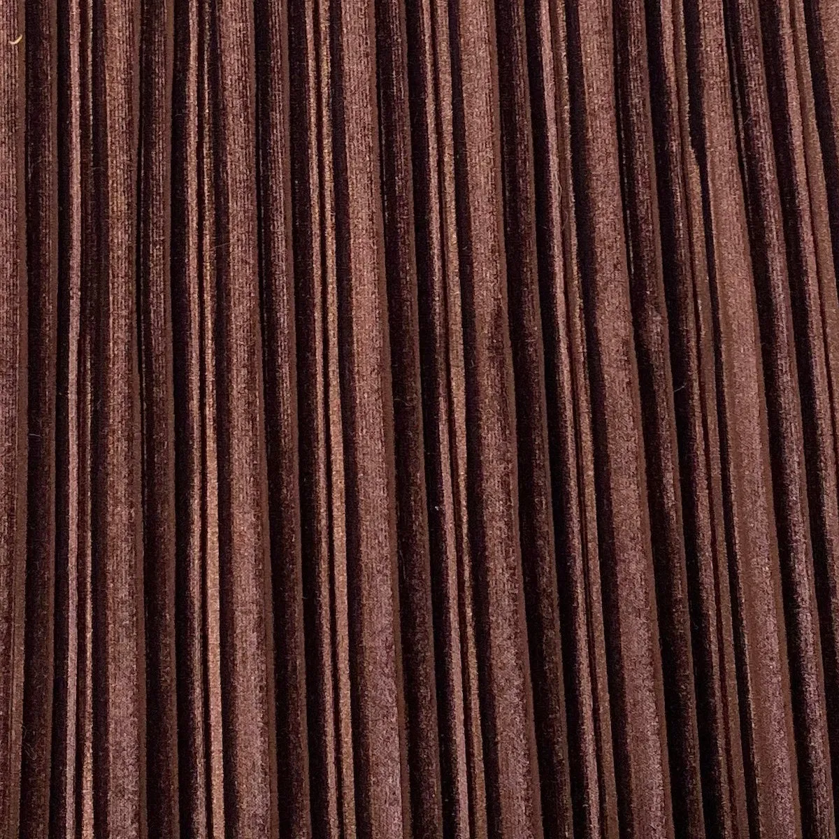 Brown Pleated Stretch Velvet Fabric