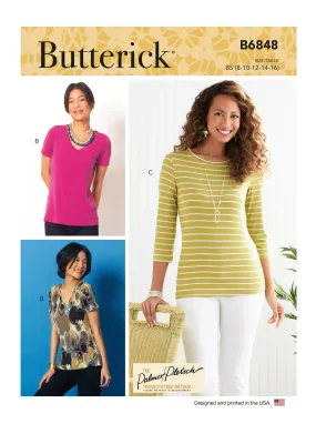 Butterick Pattern B6848 Misses' T-Shirts & Tank Top