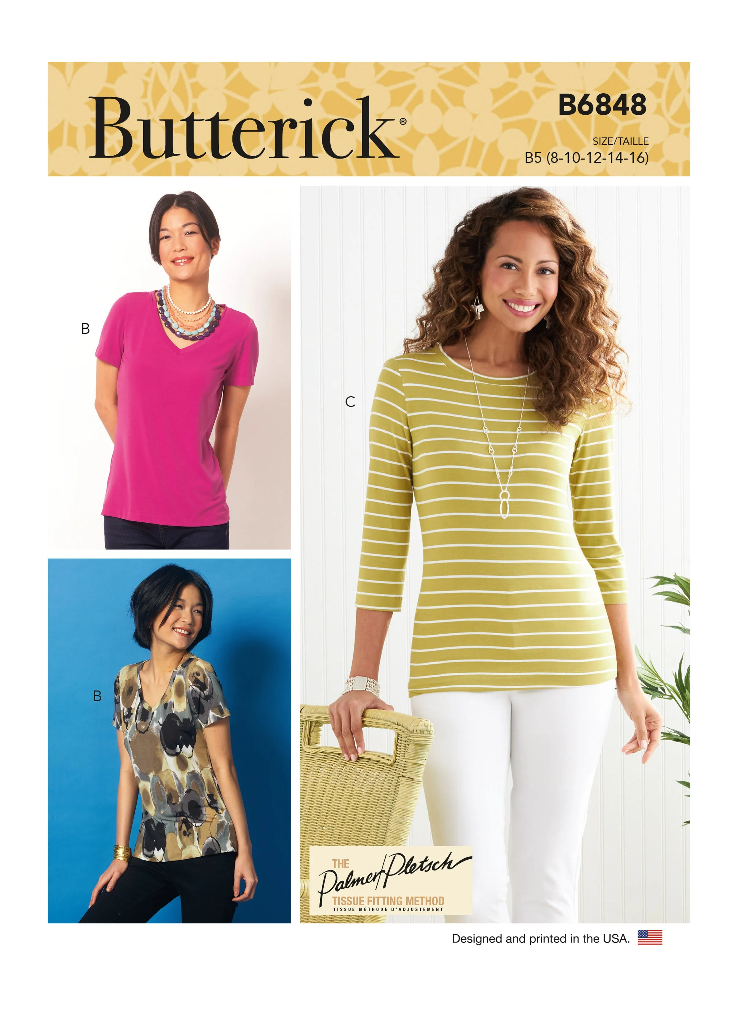 Butterick Pattern B6848 Misses' T-Shirts & Tank Top
