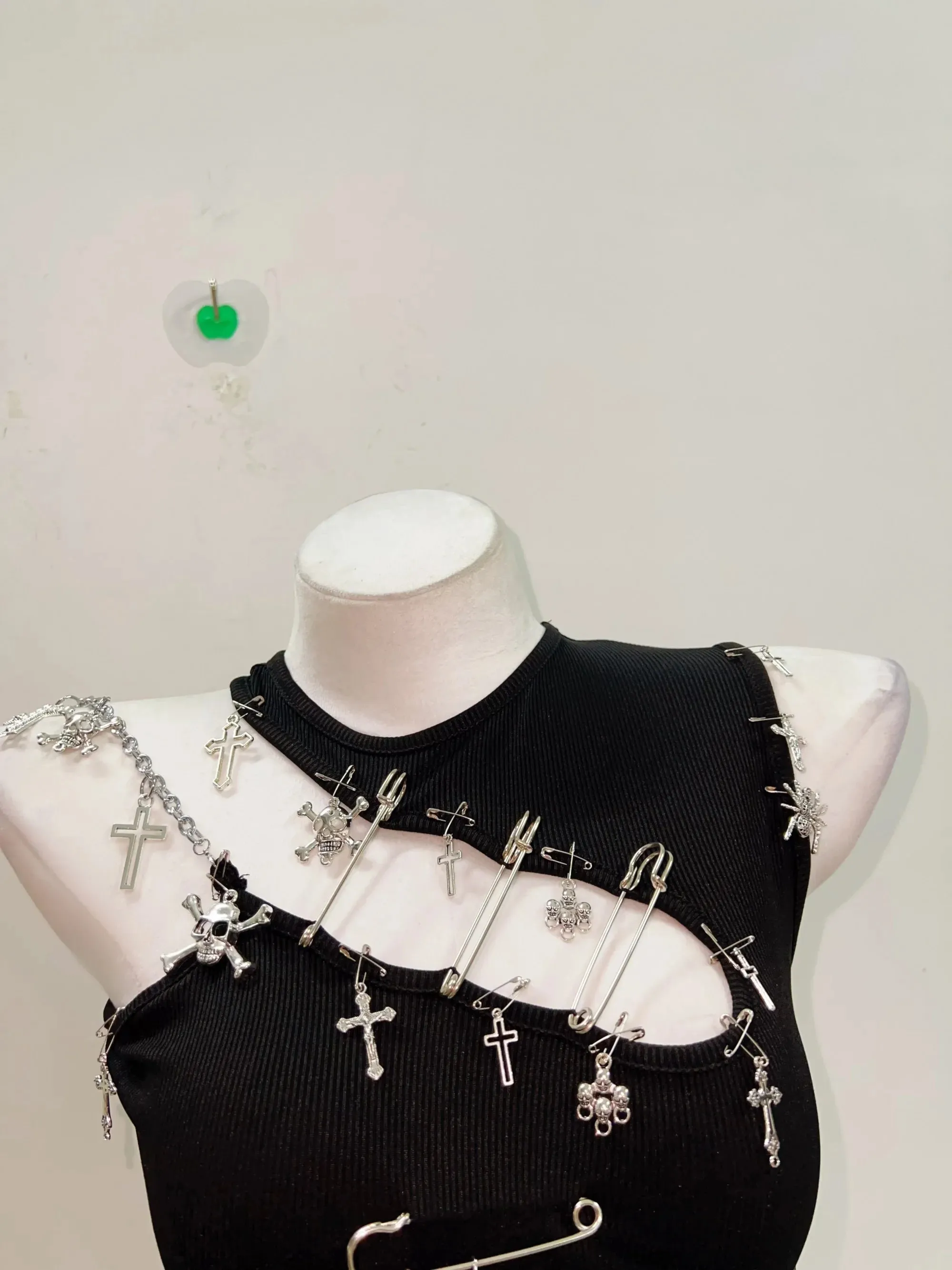 Flytonn-Gothic Tank Tops Punk Tank Tops Skull Tank Tops y2k fashion  bustier top y2k crop tops gothic clothes harajuku fashion CrossTops