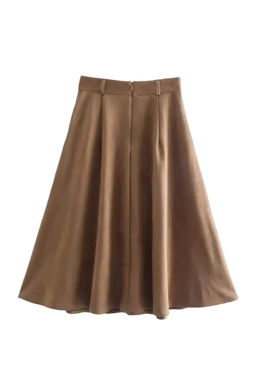 'Hailey' Pleated Faux Suede Skirt