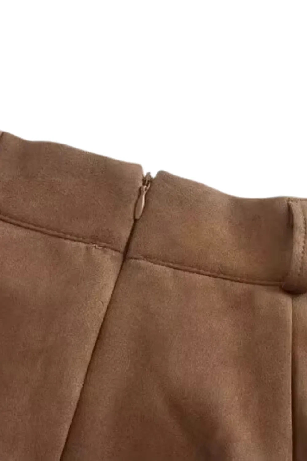 'Hailey' Pleated Faux Suede Skirt