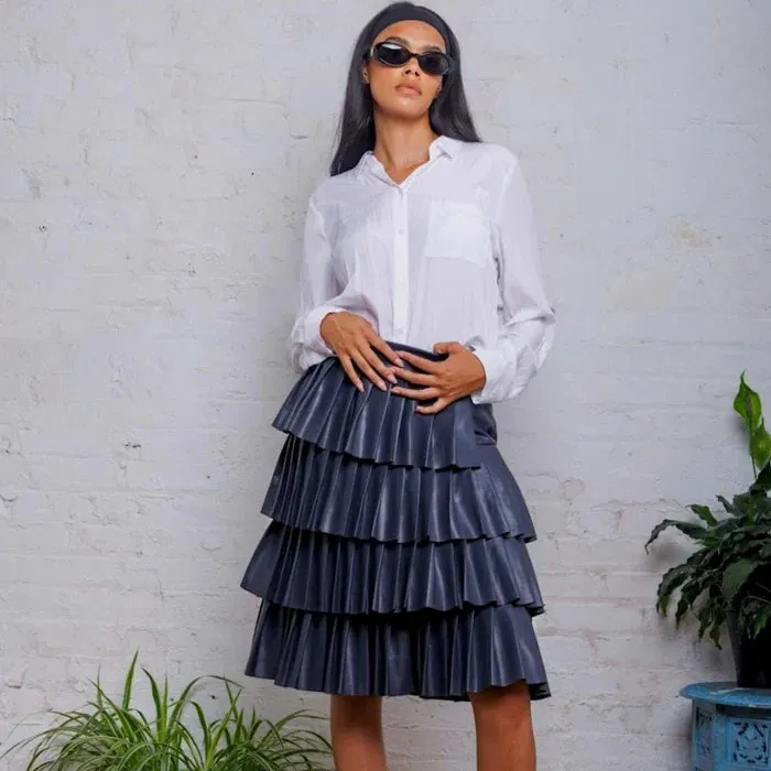 Haley - Vegan Leather Skirt