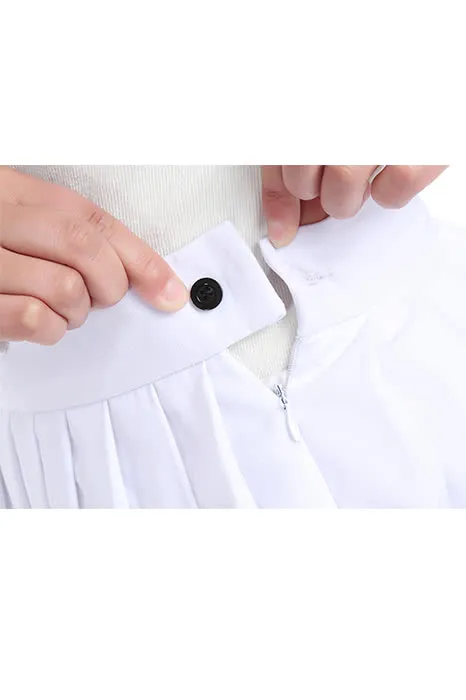 Japan High School Girl Solid Sweet Pleated Skirt Dress