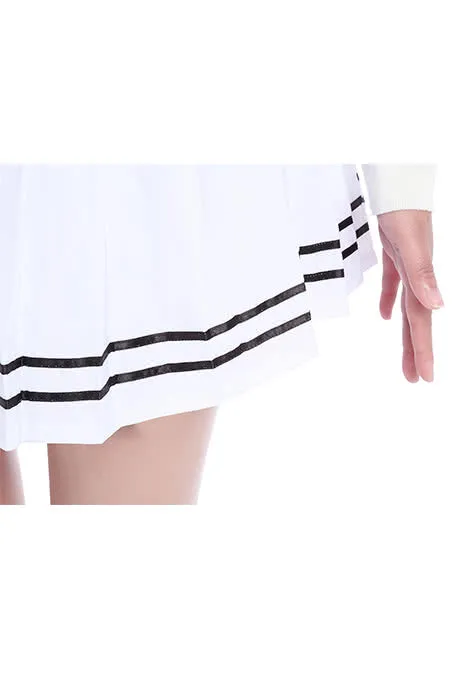 Japan High School Girl Solid Sweet Pleated Skirt Dress