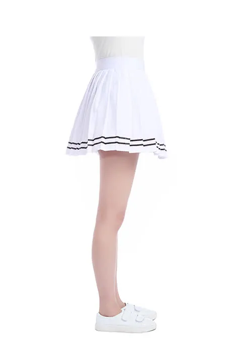 Japan High School Girl Solid Sweet Pleated Skirt Dress