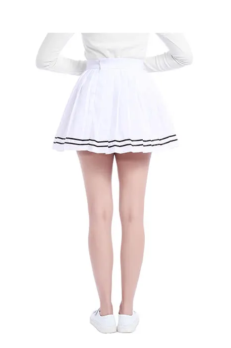 Japan High School Girl Solid Sweet Pleated Skirt Dress