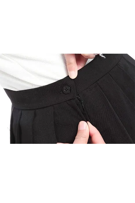 Japan High School Girls Uniforms Solid Pleated Mini Skirts Dress
