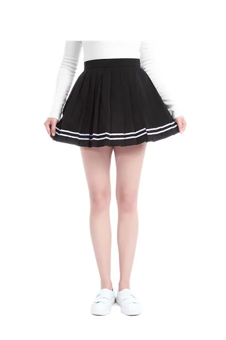 Japan High School Girls Uniforms Solid Pleated Mini Skirts Dress