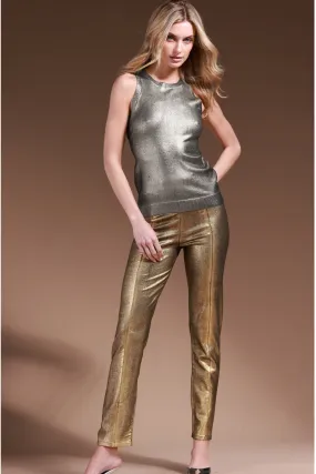 Minnie Rose Viscose Metallic Tank Top