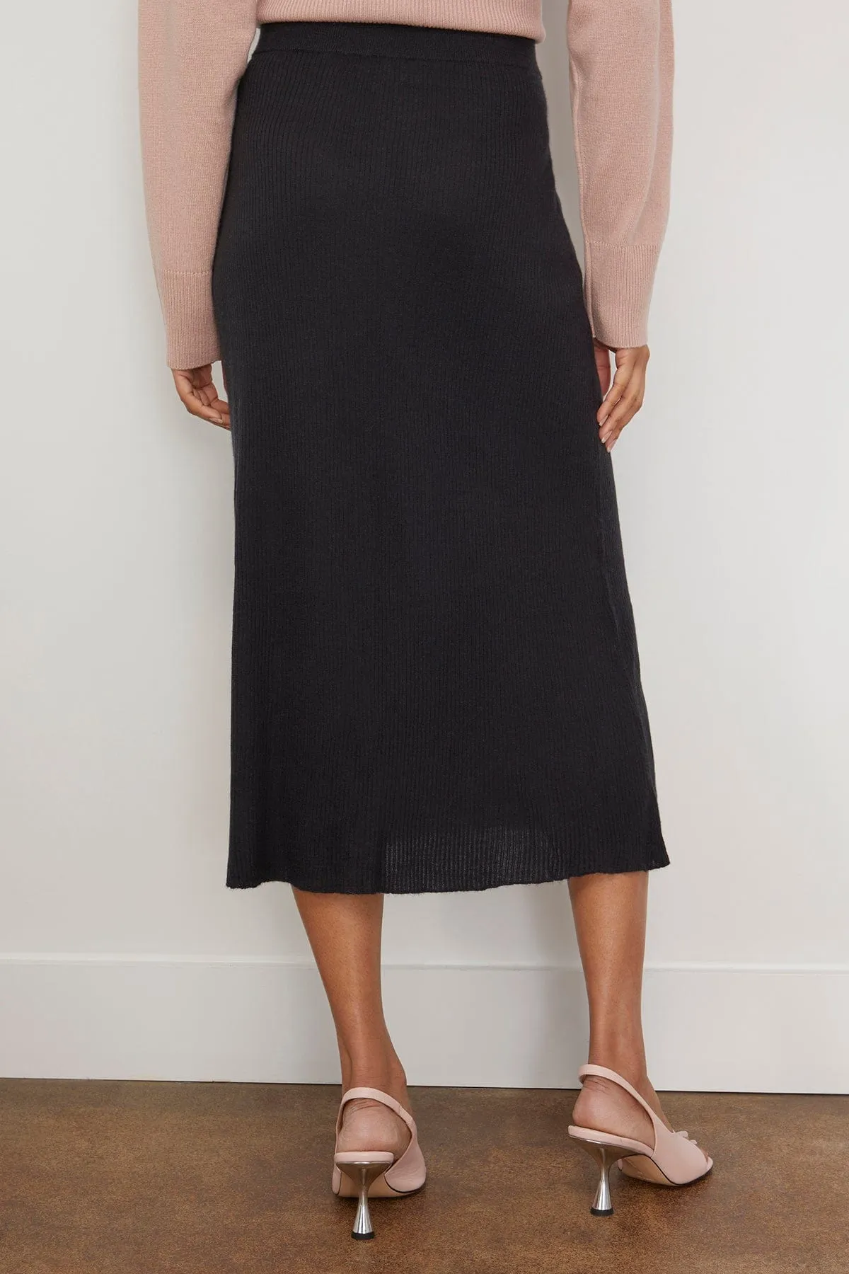 Panasie Ribbed Skirt in Black