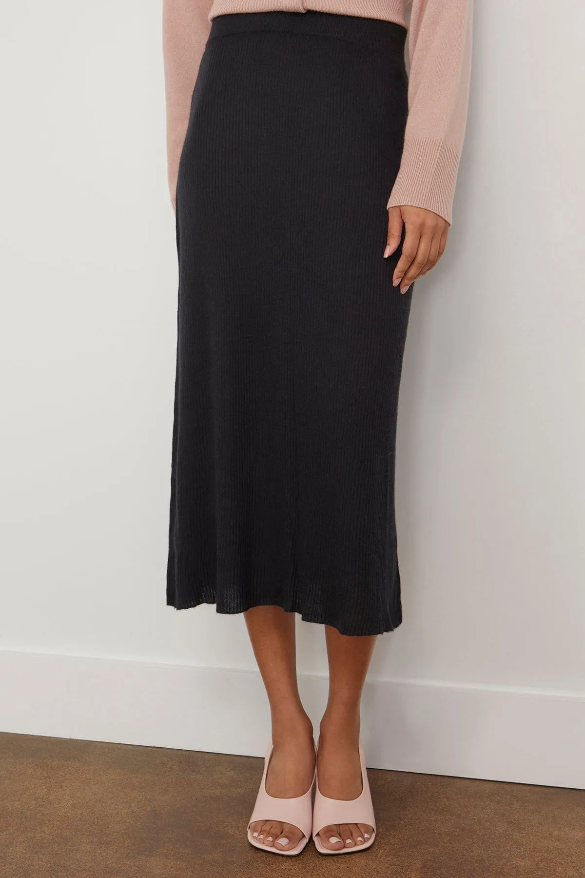 Panasie Ribbed Skirt in Black