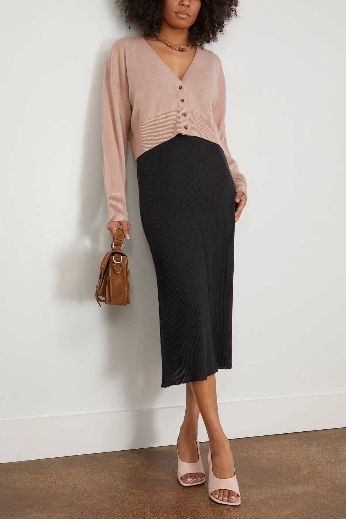 Panasie Ribbed Skirt in Black