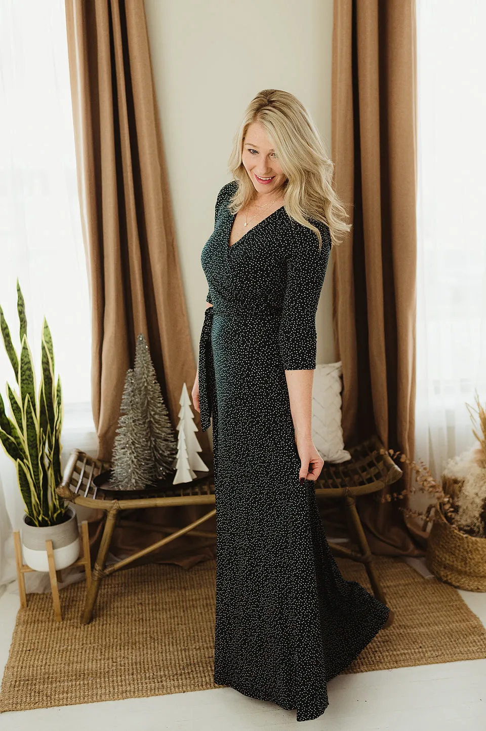 Polka Dot Wrap Maxi