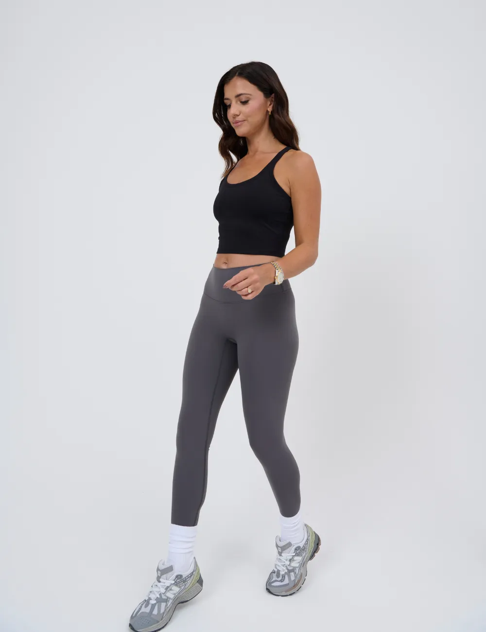 Racerback cropped tank top- Jet