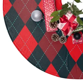 Red Argyle Christmas Tree Skirts