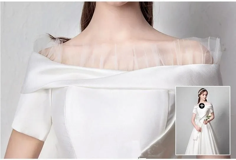 Sexy A line Satin Wedding Gown