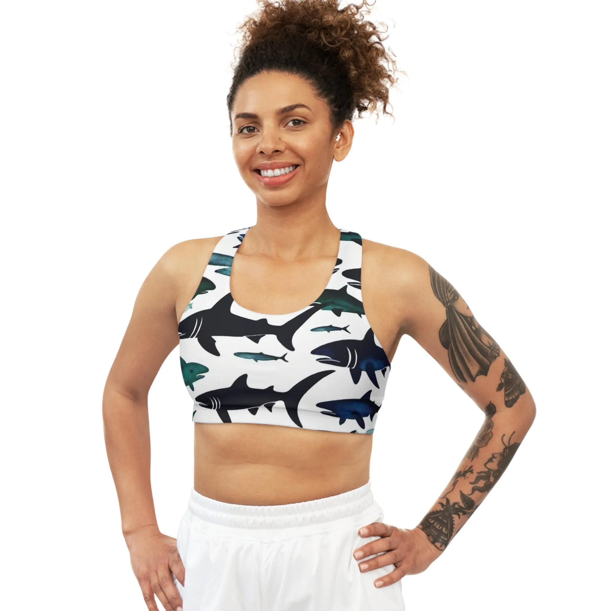 Sharkey's Print Seamless Sports Bra