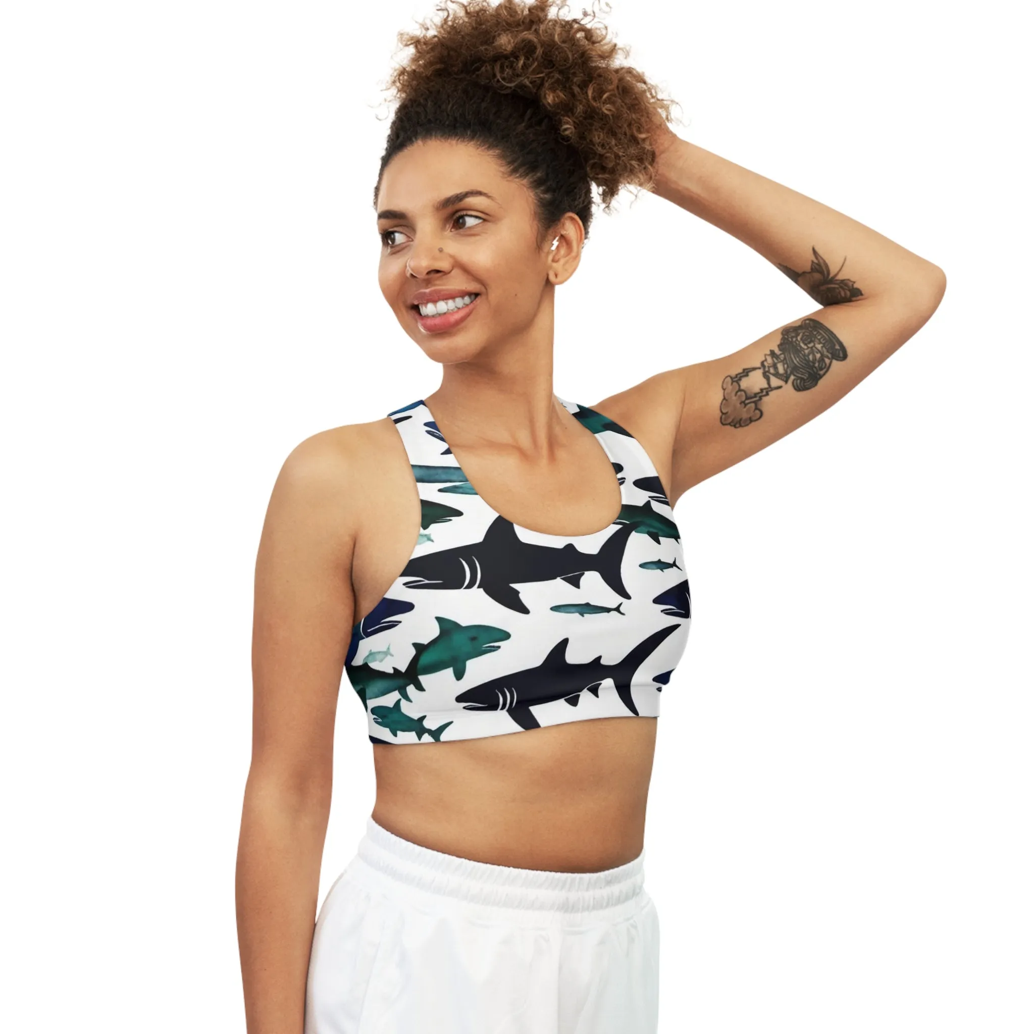 Sharkey's Print Seamless Sports Bra