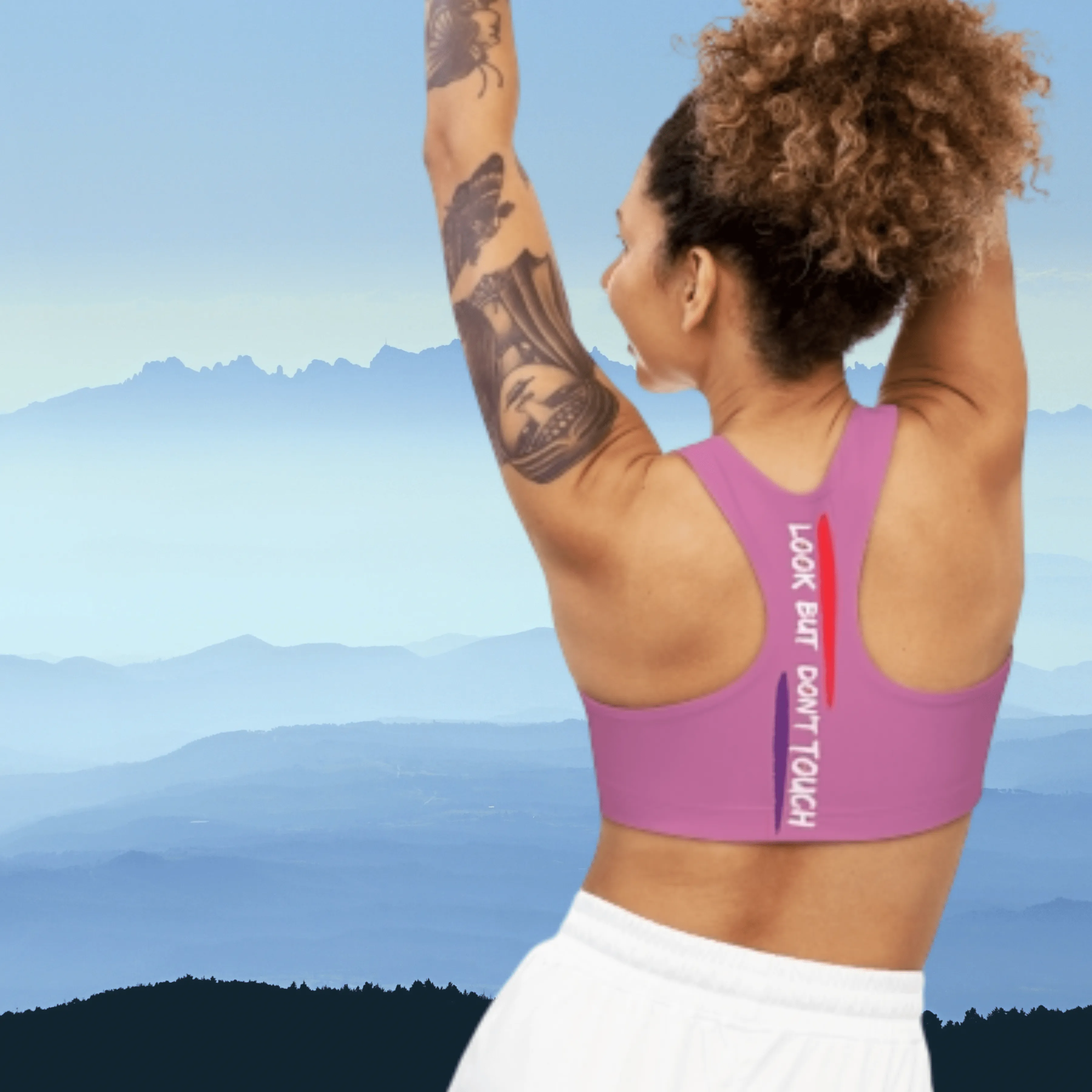 Sports Bra ( Look but don't touch ) Pink