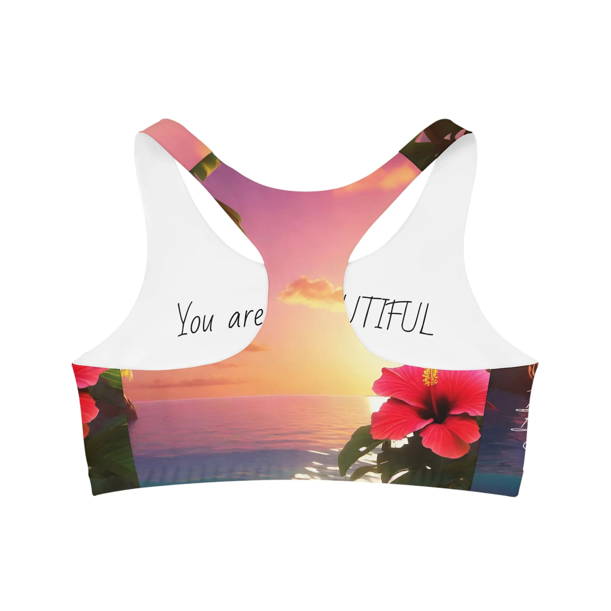 Strolling through Hibiscus Seamless Sports Bra